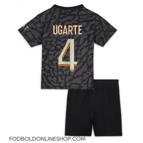 Paris Saint-Germain Manuel Ugarte #4 Tredje trøje Børn 2023-24 Kortærmet (+ Korte bukser)